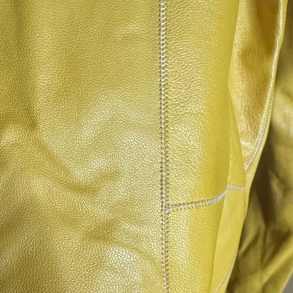 Vintage Reversible Lambskin Leather Jacket Mustard Yellow Snakeskin Print M/L - Picture 9 of 16